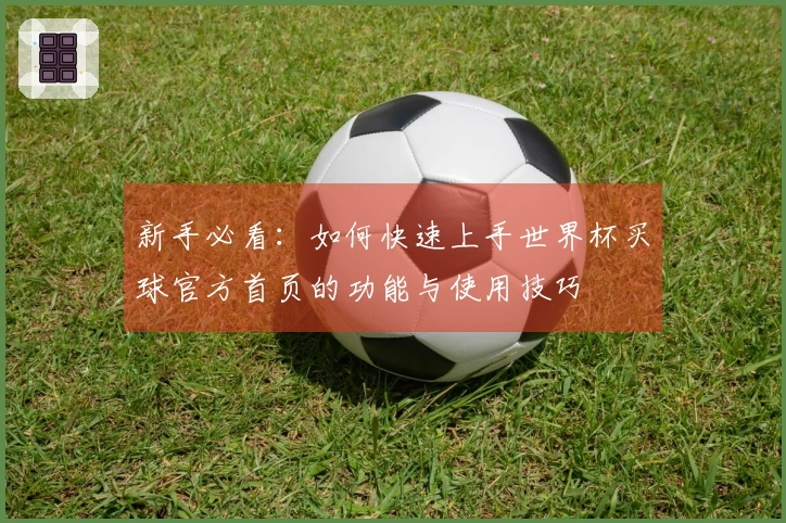 新手必看：如何快速上手世界杯买球官方首页的功能与使用技巧